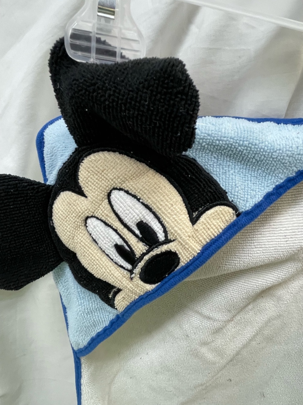 Disney Baby Hooded Towel with Mickey Mouse - White & Blue OSF
